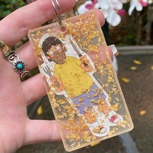 Bob's Burgers 🍔 Gene As Hannibal Lector Gold Silver Hardware Keychain Bag Charm